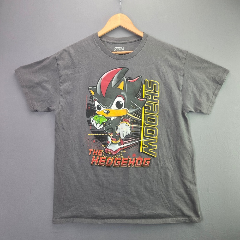 Funko Sonic The Hedgehog Shadow T-Shirt Large Gray Graphic Tee Chaos Emerald